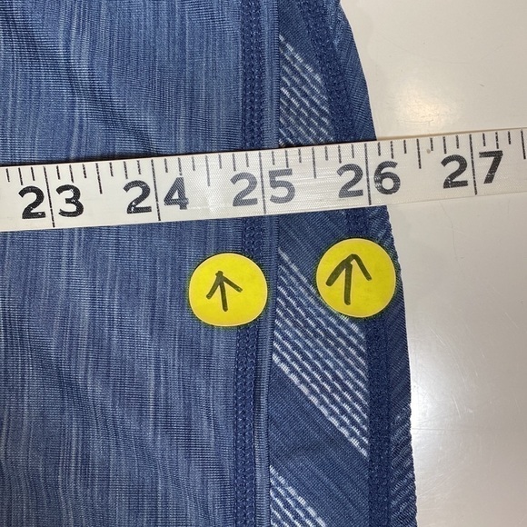 ATHLETA Long Sleeve Navy Scoop Neck Athletic‎ Top Chevron Panel Size S - Picture 11 of 11